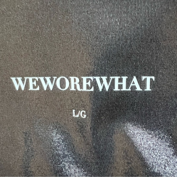 WeWoreWhat Leather Look Black Metallic High Rise Leggings Women's Size Large - Picture 9 of 14